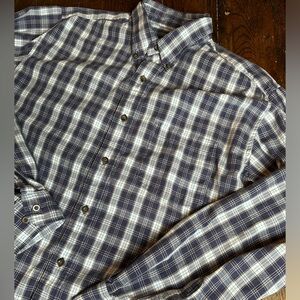 Eddie Bauer flannel plaid button down‎ shirt size L